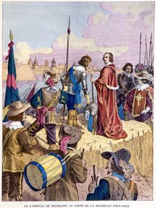 Cardeal Richelieu no Cerco de La Rochelle (1627 - 1628) de Unknown artist