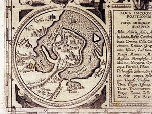Vista de Cartago do Golfo de Tunes em um atlas histórico do século XVII. de Unknown artist