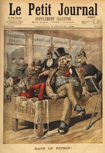 Desenho animado sobre a Inglaterra: francês e russo, tem a entrada de uma pastelaria inglesa, rindo do inglês, no Petrin, com o seu aliado alemão, porque o inglês acumula problemas diplomáticos, desde o caso venezuelano, o que marca a aposta de ruptura dip de Unknown artist