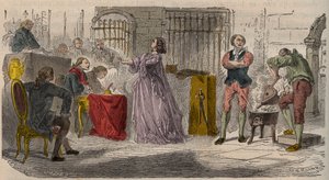 Caso do colarinho, o julgamento (1785-1786): Jeanne de Valois-Saint-Remy (Valois Saint Remy), Comtesse de La Motte (Lamotte) ou Comtesse de La Motte Valois (Lamotte-Valois, La Motte-Valois) (1756-1791) perante o Parlamento de Paris. Gravação da 19ª ce de Unknown artist