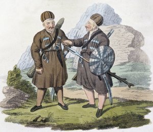 Guerreiros caucasianos, Deb. século XIX de Unknown artist