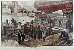 Canteiro de obras da ponte Alexander III - no "Le petit journal" 18/05/1999 de Unknown artist