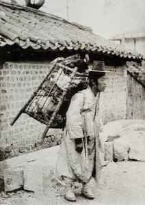 Comerciante de frango, Coreia, final do século XIX de Unknown artist