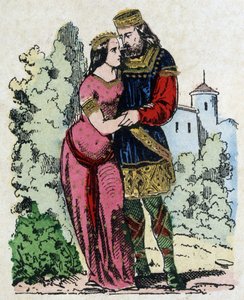 Childeric I, rei dos Salianos Francos (436-481) conheceu a Bacia da Turíngia (esposa do rei da Turíngia) durante o seu exílio. Clóvis nasceu do seu casamento. de Unknown artist