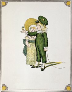 Crianças a brincar no topo - desenho de Unknown artist