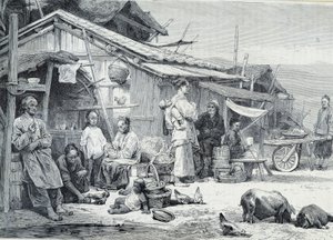 Aldeia piscatória chinesa na Califórnia de Unknown artist