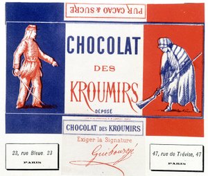 Chocolate dos Kroumirs. Etiqueta publicitária de Unknown artist