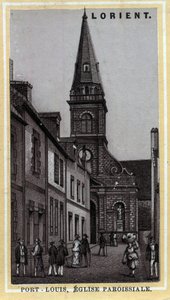 Paróquia de Port Louis (Port Louis) Pays de Lorient, Morbihan, Brittany. Cromolitografia do final do século XIX. de Unknown artist