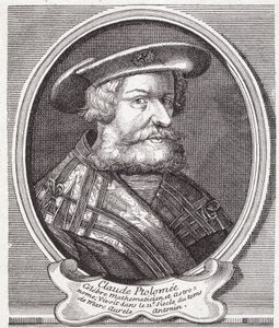 Claude Ptolomeu (v. 90 - v. 168), astrônomo grego, matemático e geógrafo. Gravura do século XIX. de Unknown artist