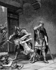 Clotaire (Clothaire) I (v.497-561) e Childeberto I, os reis francos, assassinaram dois filhos de seu irmão Clodomir (495-524). de Unknown artist