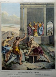 Construção do Templo de Salomão - em "História Santa", ed. Hachette de Unknown artist