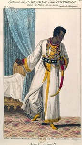 Traje do humorista Charles Kemble (1775-1854) no papel de Othello na peça homônima de William Shakespeare (1564-1616) Paris do século 19. B N de Unknown artist