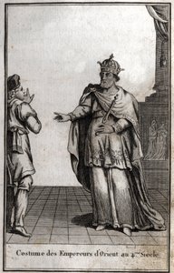 Traje dos Imperadores Orientais no século IV. Gravura em "Beaute de l