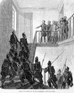 Golpe de Estado: prisão de deputados na Câmara Municipal do 10º arrondissement de Paris, a 2 de Dezembro de 1851. de Unknown artist