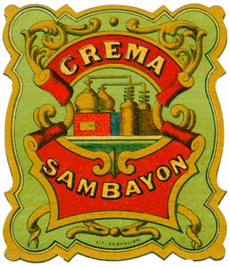 Anúncio de álcool Crema Sambayon (Cromolitografia, final do século XIX) de Unknown artist