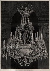 Lustre de cristal da fábrica Baccarat - - gravura em 