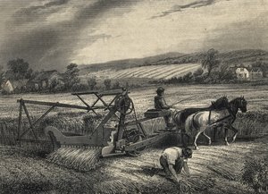 Máquina de ceifar de Cyrus McCormick de 1831, exposta na exposição do Palácio de Cristal de 1851. de Unknown artist