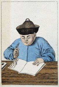 Vida quotidiana dos chineses: um escritor chinês. sd. Século XIX de Unknown artist