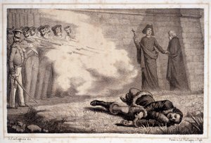 Morte de Murat (1767 - 1815) - na "História da Itália". de Unknown artist