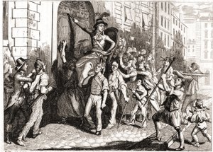 Destruição dos edifícios de Lyon durante a Revolução Francesa. de Unknown artist