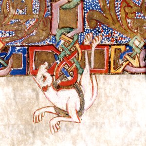 Detalhe da cruz iluminada: f.108v do Breviary-Missal de Unknown