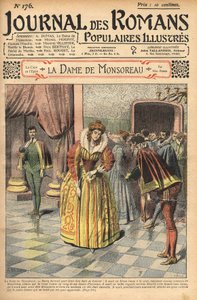 Diane, reconhecida como Condessa de Monsoreau, foi concedida ao tribunal. Ilustração de "A Senhora de Monsoreau", de Alexandre Dumas. Em "Diário de romances populares ilustrados". de Unknown artist