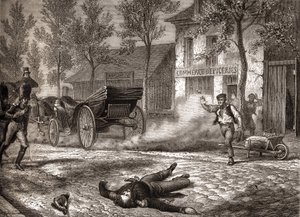 Duque de Orleans morreu num acidente de carro em 13/07/1842 - no "Histoire de France" de Henri Martin de Unknown artist