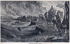 Terramoto de Lisboa a Portugal em 1 de Novembro de 1755 de Unknown artist