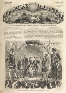 Caça ao Imperador Napoleão III em Fontainebleau - 1861 - Caça ao Imperador Napoleão III (1808-1873) e Imperatriz Eugenie (1826-1920). O ilustre universo de 1861 - de Unknown artist