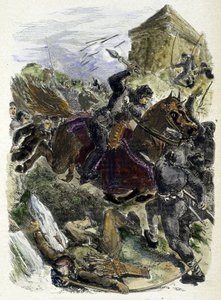 Imperador Othon lutando contra as bandas subornadas do Papa - em "Histoire des popes", de Maurice Lachatre de Unknown artist