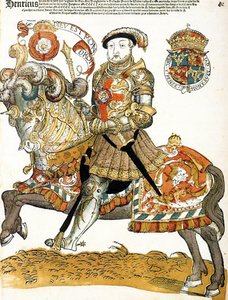 Rei inglês Henrique VIII mostrado a cavalo, Artista desconhecido, Riijksmueum, Amsterdão de Unknown artist