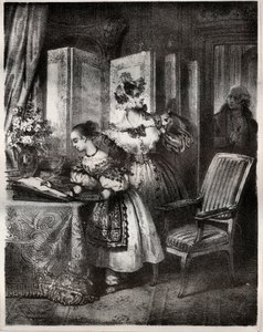 Gravura do século XIX para o romance de Madame Cottin (Sophie Cottin Rostand) (1770-1807) "Malvina" - Coleção particular de Unknown artist