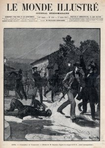 Eventos na Bulgária: O Assassinato do Sr. Beltchef na presença de Stefan Stambolov (1854-95) - Sofia de Unknown artist