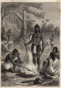 Expedição à América (1799-1804) por Alexander von Humboldt (1769-1859) e Aime Bonpland (1773-1858): Índios Omaguas (Amazônia, Peru) - ilustração de "Os Grandes Marinheiros do Século 18". de Unknown artist
