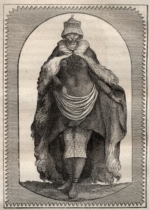 Expedição ao interior das terras da África do Sul (1775) por Anders Sparrman (1748-1820): um hotentote (mulher Khoikhoi) - ilustração tirada de "Os Grandes Marinheiros do século XVIII". de Unknown artist