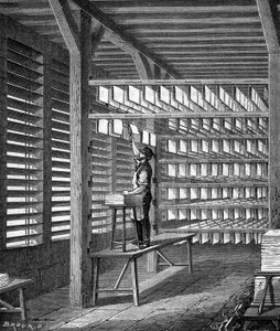 Extensões de folhas de papel feitas em "As maravilhas da indústria" por Louis Figuier, Paris de Unknown artist
