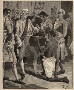 Diamantes famosos: as "Maravilhas das Maravilhas" apresentadas ao Imperador do Brasil, João VI de Portugal (João VI conhecido como o Clemente) (1767-1826), em 1809. Gravura de 1885 em "Les arts et metiers illustres", de Adolphe BITARD. de Unknown artist