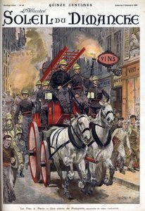 Incêndios em Paris: um alerta dos bombeiros. Gravação em "Le sun-du-dimanche", 3 de Dezembro de Unknown artist