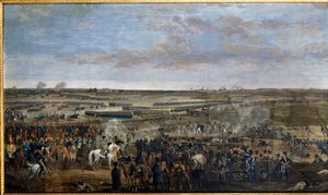 Primeiro Império: Imperador Napoleão I (1769-1821) (sobre o cavalo branco) na Batalha de Leipzig (Batalha das Nações), 16-19 de outubro de Unknown artist