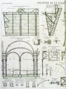 Moldura da galeria no primeiro andar da Torre Eiffel - desenho industrial de Unknown artist