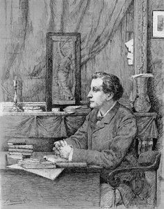 François Coppée (1842-1908), poeta e dramaturgo francês. Sorteio de M.F. Desmoulins.1885. de Unknown artist