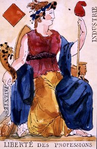 Liberdade de Profissões - Carta de jogo revolucionária de Unknown artist