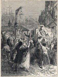 Revolução Francesa: triunfo de Honore Gabriel (Honore-Gabriel) Riqueti, Conde de Mirabeau (1749-1791) entrou na cidade de Marselha em 1789. Gravura a partir de 1889. Coleção privada. de Unknown artist