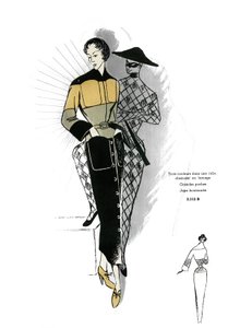 Moda francesa, design de vestido de camisa de lã. de Unknown artist