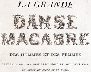 Frontispice "A grande dança macabra de homens e mulheres". de Unknown artist