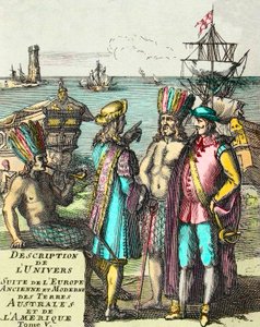 Frontispício de "Descrição da Suíte Universo da Europa Antiga e Moderna, Terras do Sul e América" Volume V, de Alain Manesson Mallet (1630-1706) de Unknown artist