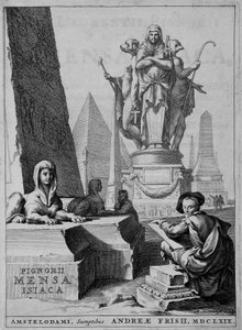 Frontispício de "Mensae Isiaca" (que dá o significado dos ritos sagrados entre os egípcios) de Unknown artist