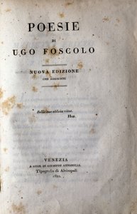 Frontispício de "Poesia" do poeta e dramaturgo italiano Ugo Foscolo (1778-1827) 1822 de Unknown artist