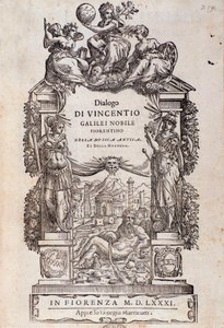 Frontispício de Dialogo della musica antica e della moderna de Vincenzo Galilei de Unknown artist
