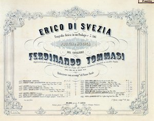 Frontispício de Henrique da Suécia, ópera de Ferdinando Tommasi de Unknown artist